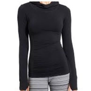 Athleta Renew Radiance Running Hoodie Textured Pullover Black Size XS